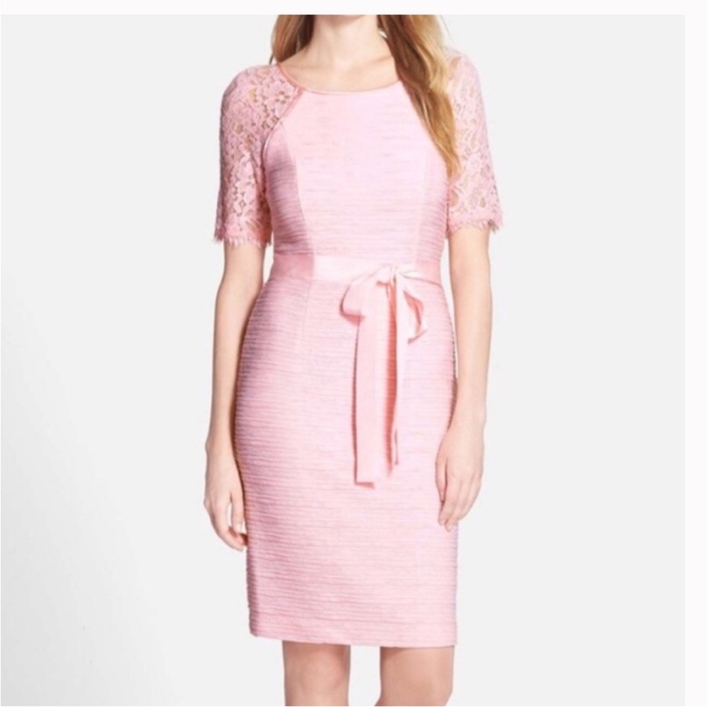 🆕 Nue by Shani Elegant Pink Lace overlay Dress